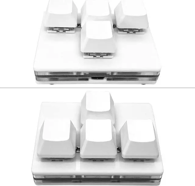 Alt view image 2 of 7 - USB Mini 4-Key Keypad One-Handed Mechanical Gaming Keyboard Programming Macro Pad RGB Keypad for Windows Mac OSU HID Standard Keyboard with Red Hot Swappable Switch USB-C Keyboards