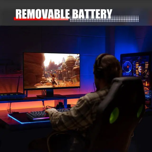 Alt view image 6 of 6 - KEMOVE K98 Wireless Gaming Mechanical Keyboard with BT5.0/2.4G/Type-C,RGB Backlight,98 Keys Hot-Swappable,4000mAh Massive Battery,Software Support,Diamond Silence Red Switch