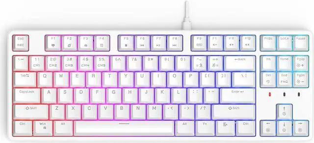Main image of CIY X77 Hot-Swappable Mechanical Keyboard/RGB Gaming Keyboard/USB C/Anti Ghosting/N-Key Rollover/Compact Layout 87 Key/Magnetic Upper Cover/for Mac Windows (White and Brown Switch)