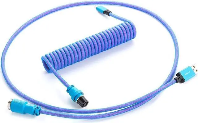 Main image of CableMod Pro Coiled Keyboard Cable (Galaxy Blue, USB A to USB Type C, 150cm)
