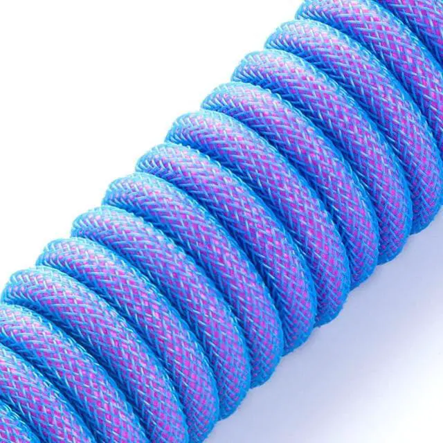 Alt view image 2 of 5 - CableMod Pro Coiled Keyboard Cable (Galaxy Blue, USB A to USB Type C, 150cm)