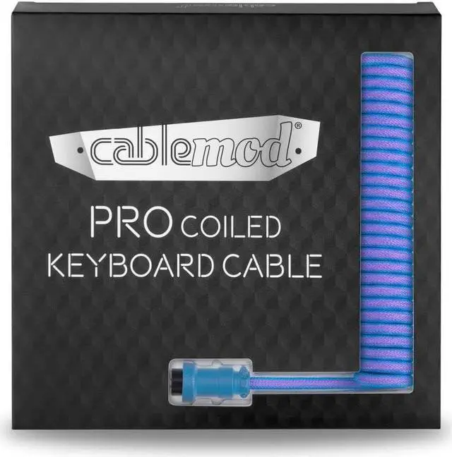 Alt view image 5 of 5 - CableMod Pro Coiled Keyboard Cable (Galaxy Blue, USB A to USB Type C, 150cm)