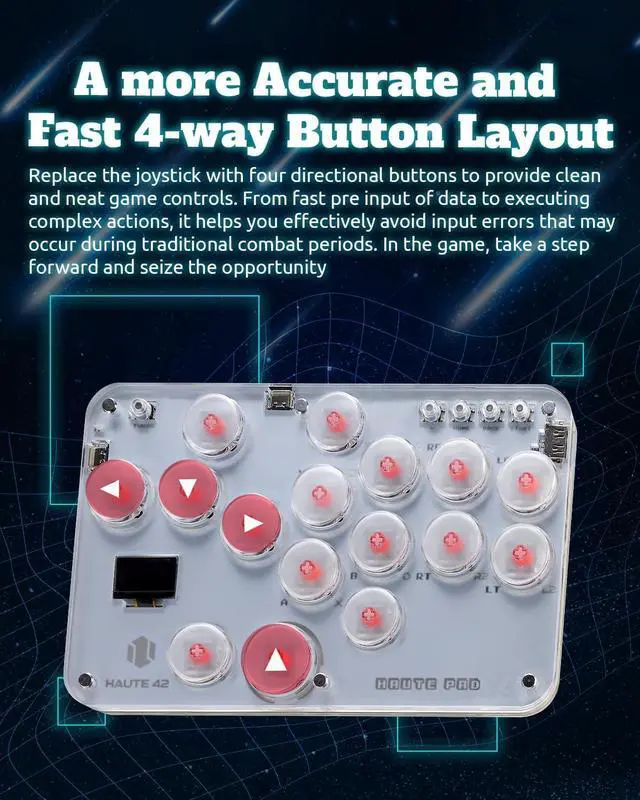 Alt view image 4 of 7 - Borcham S16 All-Button Arcade Stick, with DIY RGB & Turbo Functions, 1ms Input Latency, Compatible with PC/Ps3/Ps4/Switch/Steam Game, Support Hot Swap & SOCD