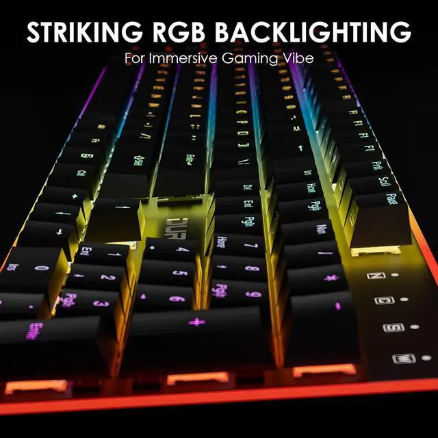 Alt view image 5 of 7 - DURGOD TGK021 Mechanical Gaming Keyboard, 104 Keys Wired Keyboard with Magnetic Wrist Rest, RGB Backlit, Hot Swappable Linear Red Switch for PC/Mac/Laptop, Fully Anti-ghosting, Multimedia Keys