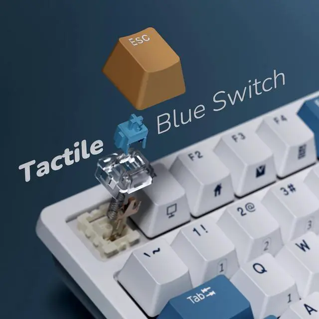 Alt view image 5 of 7 - RK ROYAL KLUDGE RK98 Wireless Mechanical Keyboard, Triple Mode 2.4G/BT5.1/USB-C Hot Swappable Keyboard with Number Pad, Pre-lubed Clicky Switches RGB Backlit Gaming keyboard, Software Support