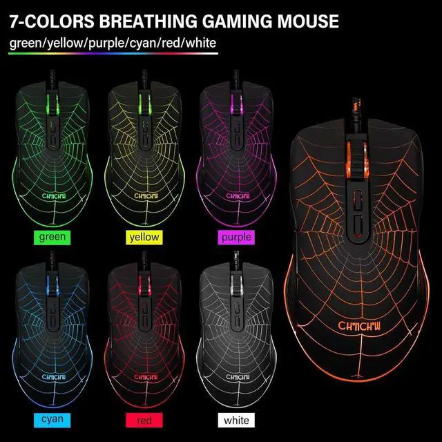 Alt view image 6 of 7 - Gaming Keyboard Mouse Mousepad and Headset with mic Combo All in One USB Wired RGB Backlit Rainbow Side Button Gamer Bundle Set Compatible with PC Windows Xbox one PS4 PS5(Black)
