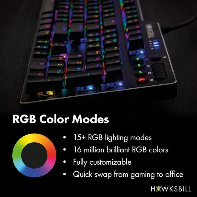 Alt view image 3 of 7 - Scorpion V1 Wired Mechanical Gaming Keyboard  USB-A Connection - Tactile & Clicky  Brilliant RGB Lighting Compact Form Factor Customizable Keys & Multimedia Function 104 Keys
