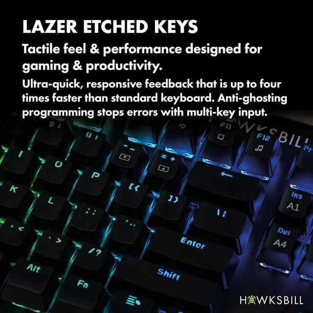 Alt view image 7 of 7 - Scorpion V1 Wired Mechanical Gaming Keyboard  USB-A Connection - Tactile & Clicky  Brilliant RGB Lighting Compact Form Factor Customizable Keys & Multimedia Function 104 Keys