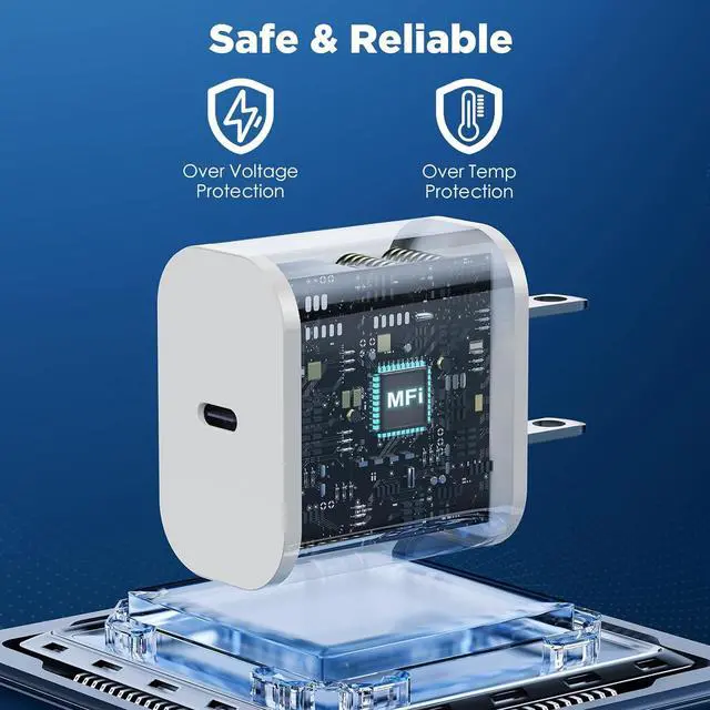 Alt view image 5 of 7 - iPhone 15 Fast Charger,20W USB C Wall Charger Block & [3+6+10ft]USB-C to USBC Cable Cord Fast Charging for iPhone15/15 Plus/15 Pro/15 Pro Max/iPad Pro/Mini/Air/Air4/AirPods and More