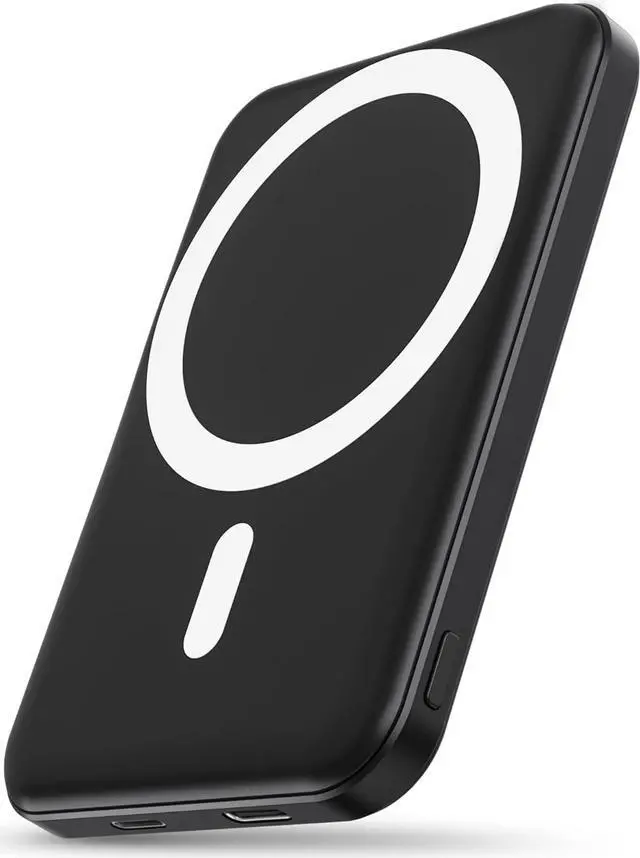 Main image of for Magsafe Battery Pack 5000mAh Magnetic Power Bank with Type-C Cable 20W PD Fast Charging Lighting Input Wireless Portable Charger for iPhone 16/15/14/13/12/ All Series-Black