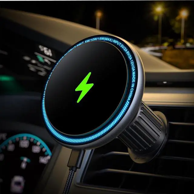 Main image of Magsafe Car Mount Charger, 15W Fast Charging LED Magnetic Wireless Car Charger, Air Vent Phone Holders for Your Car Magsafe Car Phone Holder for iPhone 15/14/13/12 Fast Charging Magsafe Case
