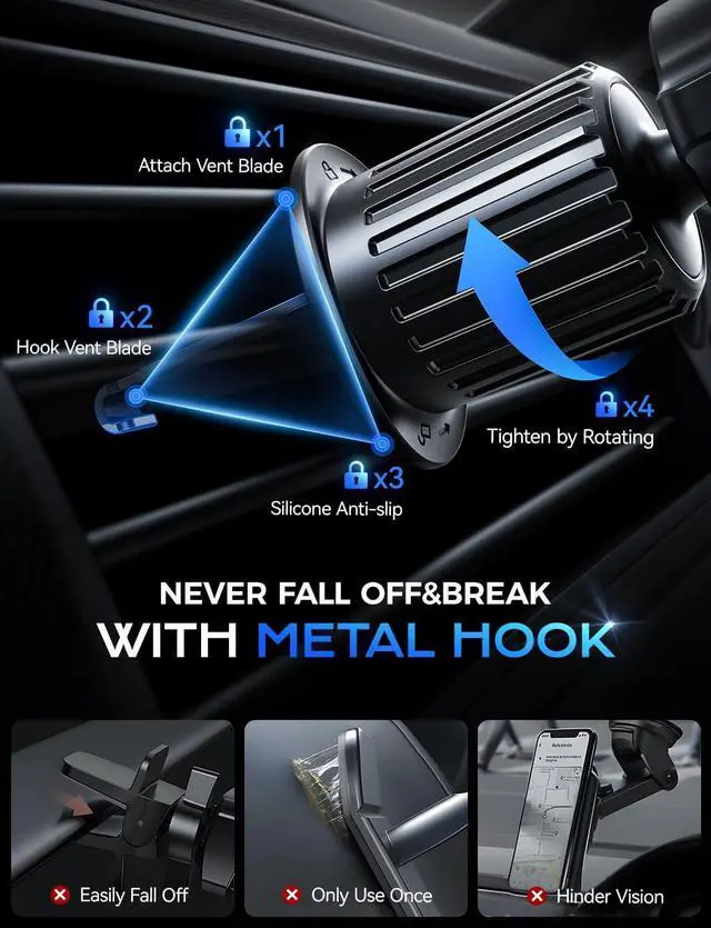 Alt view image 4 of 7 - Magsafe Car Mount Charger, 15W Fast Charging LED Magnetic Wireless Car Charger, Air Vent Phone Holders for Your Car Magsafe Car Phone Holder for iPhone 15/14/13/12 Fast Charging Magsafe Case