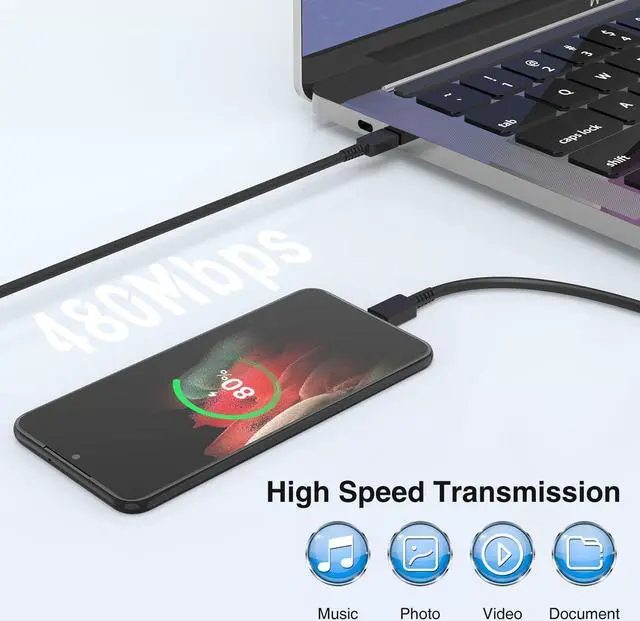 Alt view image 5 of 7 - 2Pack 45W Super Fast Charging Block and USB C to C Cable 10ft,Type C Wall Charging Power Adapter and Android Phone Charger Cord Long for Samsung Galaxy S24+/S23 Ultra/S23+/S22/S21/Note 10/Note20 Plus