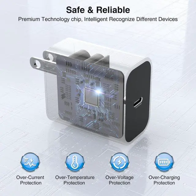 Alt view image 3 of 7 - 2Pack 45W Super Fast Charging Block and USB C to C Cable 10ft,Type C Wall Charging Power Adapter and Android Phone Charger Cord Long for Samsung Galaxy S24+/S23 Ultra/S23+/S22/S21/Note 10/Note20 Plus