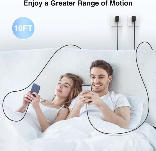Alt view image 7 of 7 - 2Pack 45W Super Fast Charging Block and USB C to C Cable 10ft,Type C Wall Charging Power Adapter and Android Phone Charger Cord Long for Samsung Galaxy S24+/S23 Ultra/S23+/S22/S21/Note 10/Note20 Plus