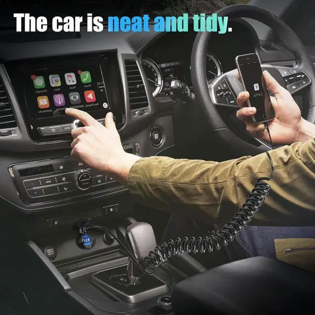 Alt view image 7 of 7 - 12V USB C Outlet 78W 4 Ports Aluminum Car Charger Socket, Dual PD 30W and Dual QC 18W Car USB Port 12V Charger with Voltmeter and C to C Cable, Suitable for Boat Marine Bus Truck Golf RV Motorcycle