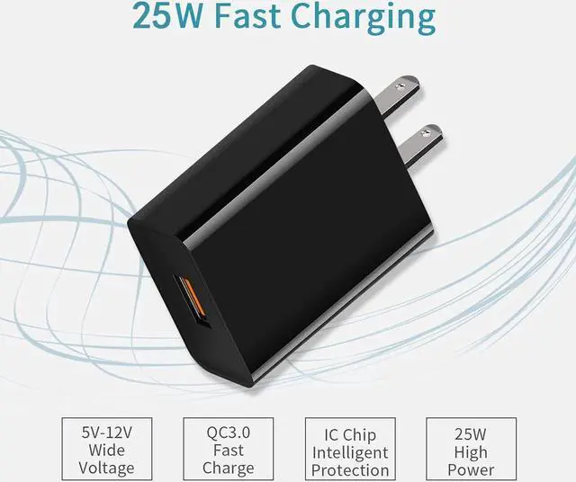 Alt view image 2 of 5 - 20W Fast Wall QC3.0 Charger USB C Charging Cable Cord for Motorola G Power 2025 2020/2021/2022 G Stylus 2024, Moto Turbo One 5G UW Ace, Edge/Razr, G200 G100 G41 G71 G30 G10 Z3 Z4 G Pure Android Phone