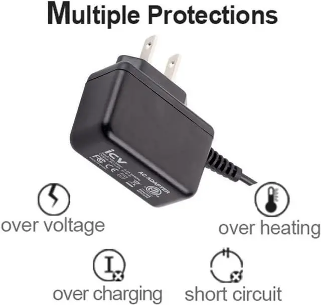 Alt view image 3 of 7 - icv Micro USB Wall Charger 5V 2A Power Adapter with US Plug and Fixed Micro Cable for Samsung Galaxy S6 S5 S4 S3 S2 Si9003,S5820 N7100 Note3 Note4 Black