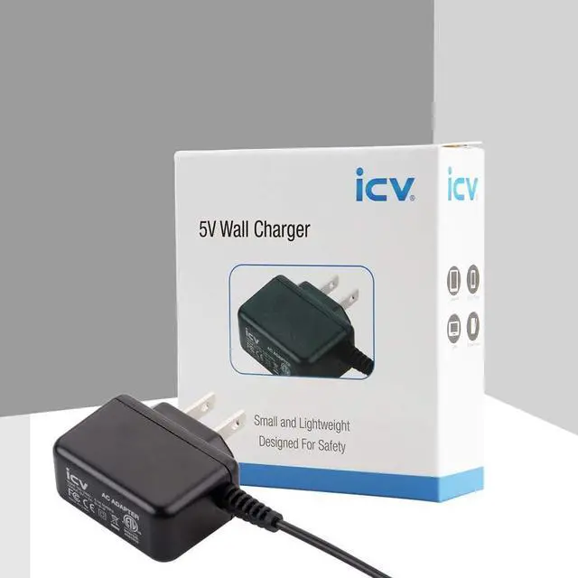 Alt view image 7 of 7 - icv Micro USB Wall Charger 5V 2A Power Adapter with US Plug and Fixed Micro Cable for Samsung Galaxy S6 S5 S4 S3 S2 Si9003,S5820 N7100 Note3 Note4 Black