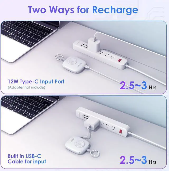Alt view image 5 of 7 - Small Portable Charger 5000mAh,iWatch Wireless Charger Mini Power Bank with Built-in Cable,Travel Keychain Charger for Apple Watch 11/10/9/8/Ultra/7/6/Se/5/4,iPhone 17/16/15/14/13/12,Android Phone