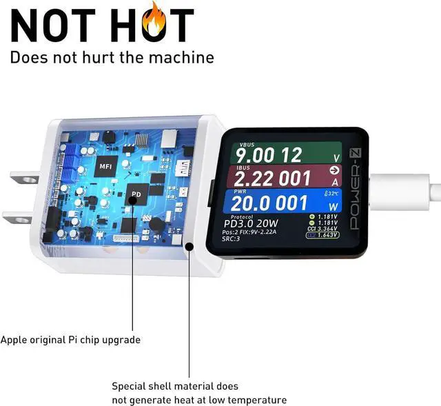 Alt view image 7 of 7 - USB C Charger Block 20W PD 3.0 Fast Charging Wall Charger USBC Power Adapter Type C Brick Cube for iPhone 17/Pro/Pro Max/17 Air/ 16/16 Pro/16 Pro Max/15/Plus/Pro/Pro Max [2 Pack]