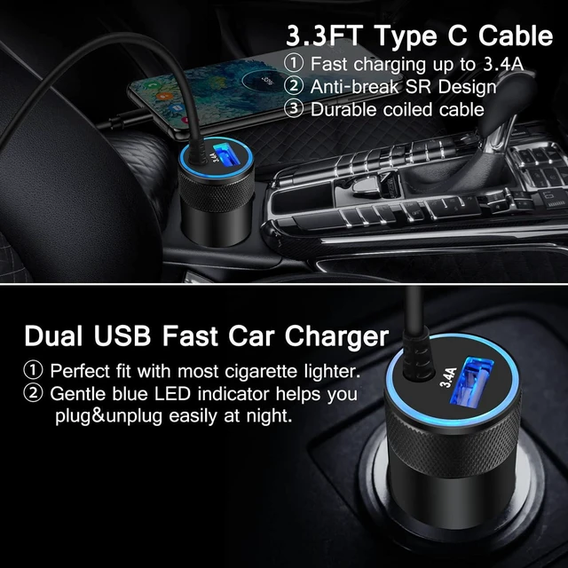 Alt view image 3 of 7 - Type C Fast Car Charger for Galaxy A17/A16/A15/A14/5G/S26/S25 Ultra