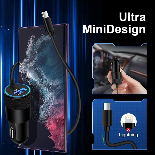 Alt view image 6 of 7 - Type C Fast Car Charger for Galaxy A17/A16/A15/A14/5G/S26/S25 Ultra