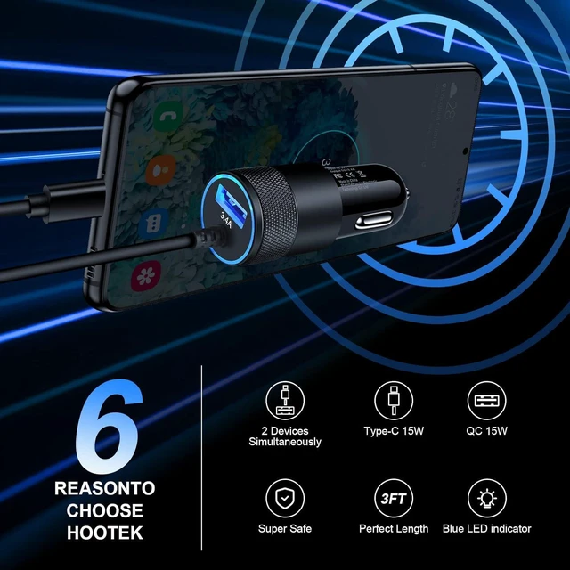 Alt view image 7 of 7 - Type C Fast Car Charger for Galaxy A17/A16/A15/A14/5G/S26/S25 Ultra