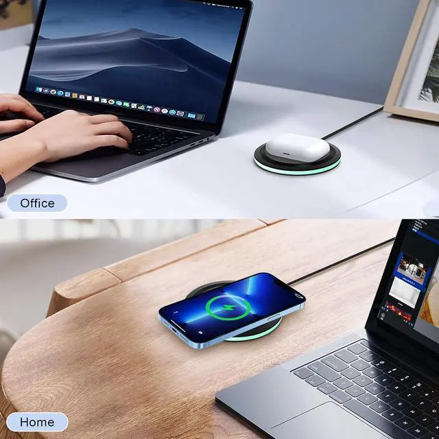 Alt view image 4 of 6 - 15W Samsung Wireless Charger Pad Fast Charging Station for Samsung Galaxy Z Flip 6/5/4,Z Fold 5/4,S25 Ultra/S24 FE/S23/S22,Fast Wireless Charging Mat Black with Adapter for Google Pixel 9/8,iPhone 16