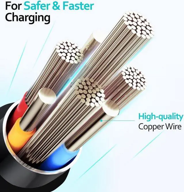 Alt view image 7 of 7 - Multi Charging Cable 6FT 2Pack Multi Charger Cable 4 in 1 Universal Multiple USB Fast Charging Cord with Type-C Micro USB Port for Most Cell Phone Tablets
