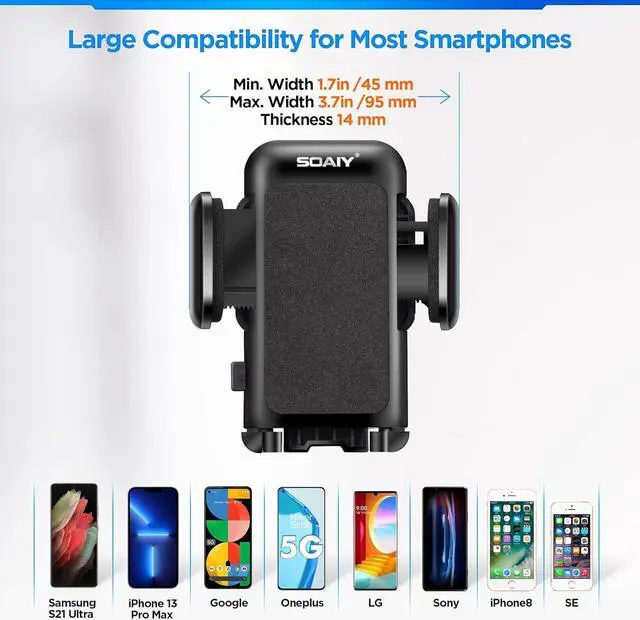 Alt view image 2 of 7 - 3-in-1 Cigarette Lighter Car Mount + Voltage Detector (Not for Center Console & Window) Dual USB 3.1A Charger with Adjust Gooseneck & 360° Rotating Car Mount Cradle for 1.7-3.7inch Width Phones