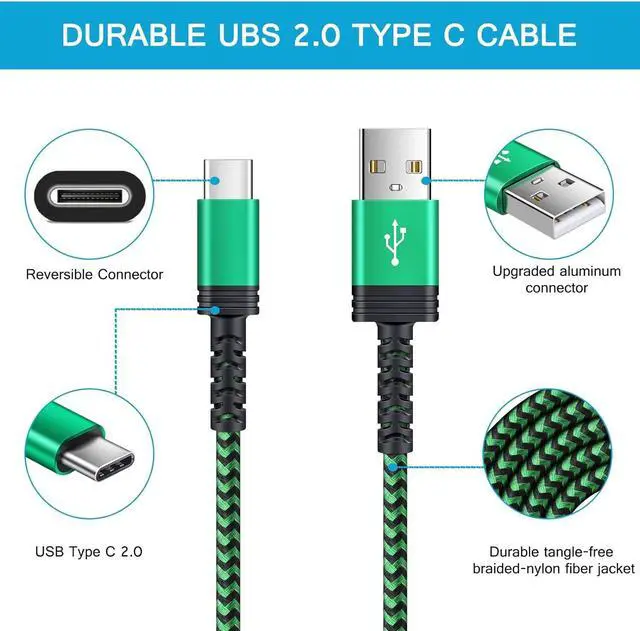 Alt view image 5 of 7 - [6FT,4 Pack ] Android Fast Charging Cable,USB A to Type C Phone Cord C Port Car Cable for Samsung Galaxy A17 S24,A15,S23 A13,S25,S21,S22,Z Flip 7/6/5/4,Z Fold 7/6/5/4;Google Pixel 9 8Pro 7 6,iPhone 17