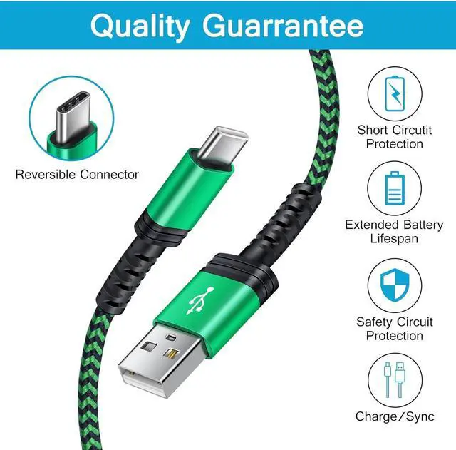Alt view image 4 of 7 - [6FT,4 Pack ] Android Fast Charging Cable,USB A to Type C Phone Cord C Port Car Cable for Samsung Galaxy A17 S24,A15,S23 A13,S25,S21,S22,Z Flip 7/6/5/4,Z Fold 7/6/5/4;Google Pixel 9 8Pro 7 6,iPhone 17