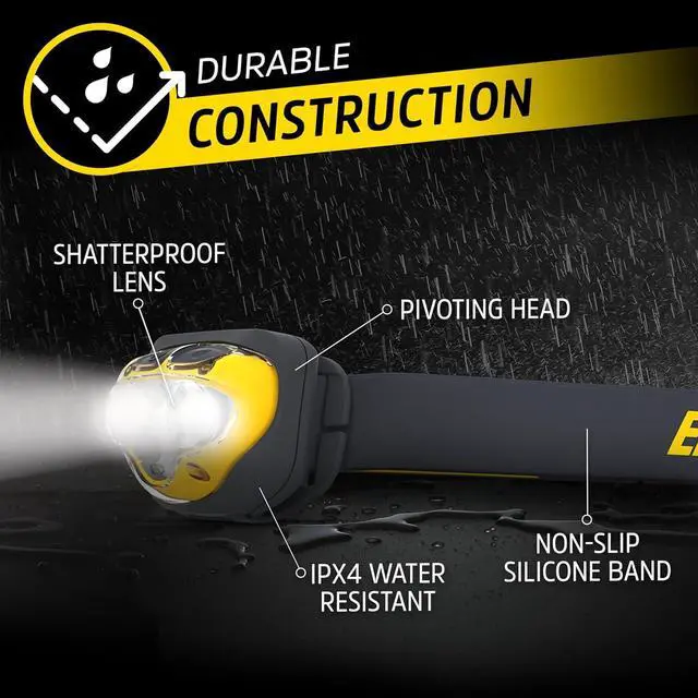 Alt view image 3 of 6 - LED Headlamp Pro360 Extra Headband Included IPX4 Water Resistant Headlamps High-Performance Head Light for Outdoors Camping Running Storm Batteries Included