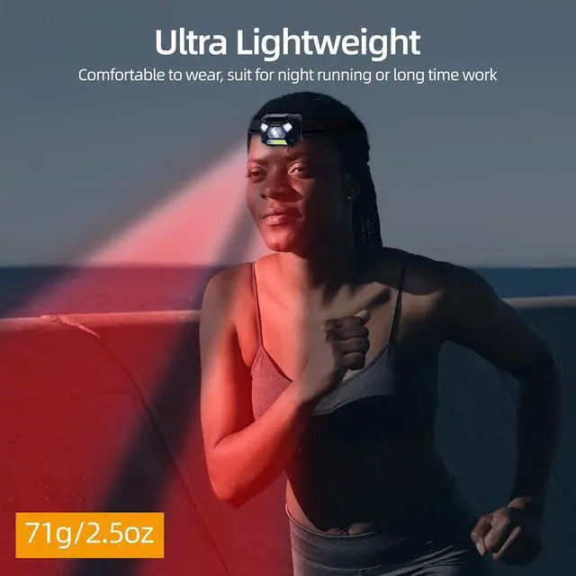 Alt view image 7 of 7 - Pack 2 Red Light LED Headlamps Flashlights Headlight Bright Head Lamp for Adults Night Vision and Outdoor Camping