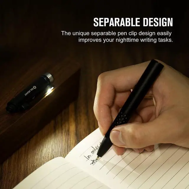 Alt view image 4 of 7 - OLIGHT O'Pen Glow EDC Pen Light, 120 Lumens Rechargeable Flashlight Pen with Green Beam, USB-C Writing Pen for Presentation, Office, Inspection, Outdoor Use and Professional Gifts (Black)