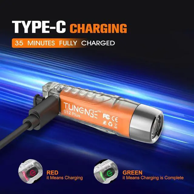 Alt view image 5 of 7 - S12Plus Keychain Flashlight610 High Lumen EDC Pocket Flashlight,USB C Rechargeable Mini LED Flashlight,Small Flashlight,for Camping, Outdoor,Emergency(Fluorescent White)