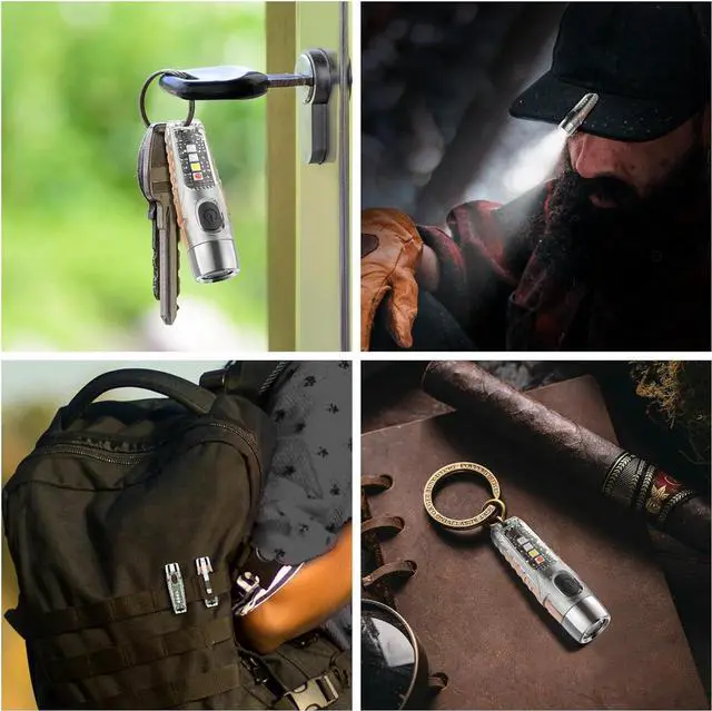 Alt view image 6 of 7 - S12Plus Keychain Flashlight610 High Lumen EDC Pocket Flashlight,USB C Rechargeable Mini LED Flashlight,Small Flashlight,for Camping, Outdoor,Emergency(Fluorescent White)