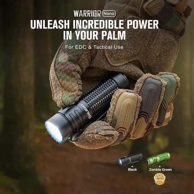 Alt view image 2 of 7 - Warrior Nano Tactical Flashlight, 1200 Lumens Rechargeable LED Light with MCC Charger, Dual Switches EDC Light for Emergency, Outdoors and Camping (Black)