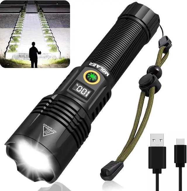 Main image of Rechargeable Flashlights 2200 High Lumens Super Bright LED Flashlight with Zoomable 6 Modes IPX6 Waterproof Powerful Tactical Handheld Flash Light for Camping Hiking Emergencies
