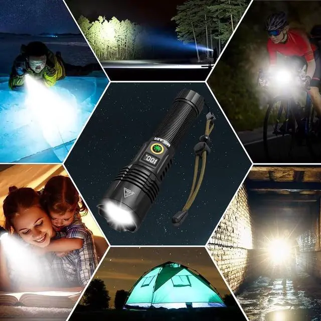 Alt view image 7 of 7 - Rechargeable Flashlights 2200 High Lumens Super Bright LED Flashlight with Zoomable 6 Modes IPX6 Waterproof Powerful Tactical Handheld Flash Light for Camping Hiking Emergencies