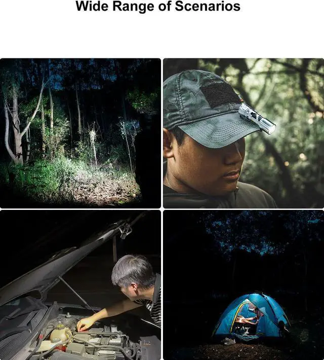 Alt view image 7 of 7 - LOOP GEAR SK03 EDC Flashligh, AA Rechargeable LED Flashlight Battery Powered, Side Light with DIY Diffusers, 1000 High Lumens, 10 Light Modes, IP65 Waterproof, Super Bright Flashlight for Camping