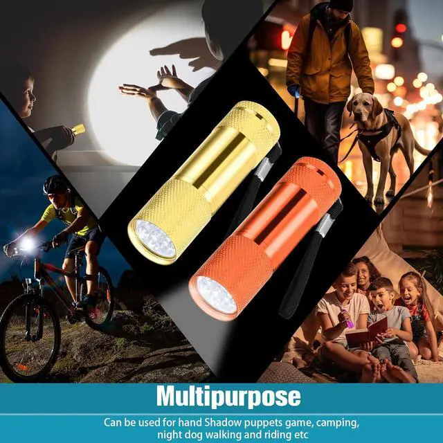 Alt view image 7 of 7 - 48 Pcs Mini Flashlights Bulk, Bright Aluminum Handheld Flash Light with Lanyard, Small LED Flashlights for Kids Night Reading Emergency Hurricane Camping Hiking Party Favors(Classic Color)