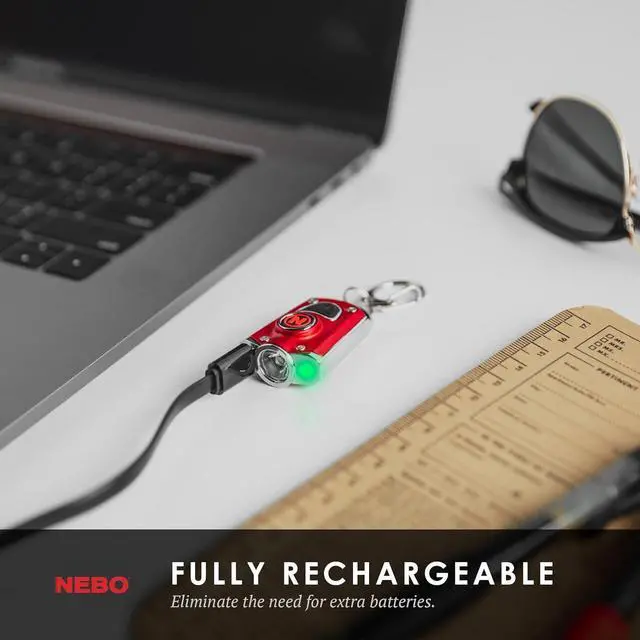 Alt view image 6 of 6 - NEBO Mycro Rechargeable LED Keychain Light | Key Ring Flashlight Features 6 Light Modes,