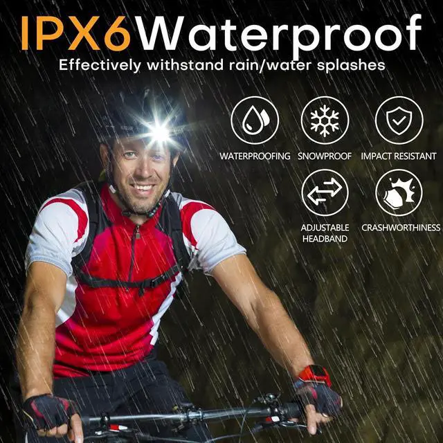 Alt view image 7 of 7 - LED Rechargeable Headlamp Head Lamp Super Bright with 9 Modes & IPX6 Waterproof Zoomable Head Lights for Forehead 90° Adjustable Headlamps for Camping Hiking Hunting Fishing Car Repair