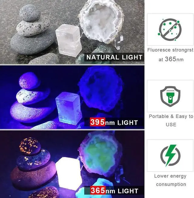 Alt view image 2 of 7 - Black Light Flashlight, 365NM Rechargeable Filtered UV Flashlights with High Power Battery for pet Urine Detection, Resin Curing, Scorpions, Rocks Hunting, Car Leaks