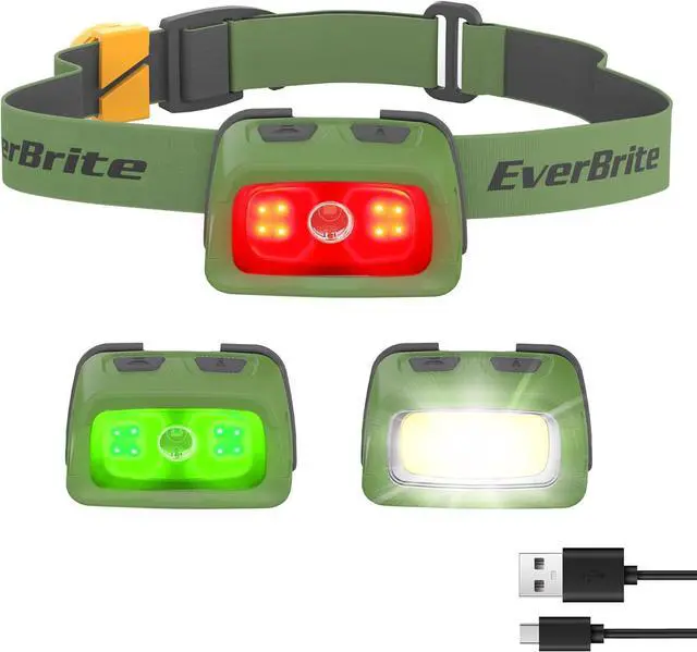 Main image of EverBrite Rechargeable Headlamp, 350 Lumens Headlamp with Red Light and Memory Function, 7 Modes Running Headlamp, Bright Headlamps for Camping, Fishing, Hunting, Night Vision
