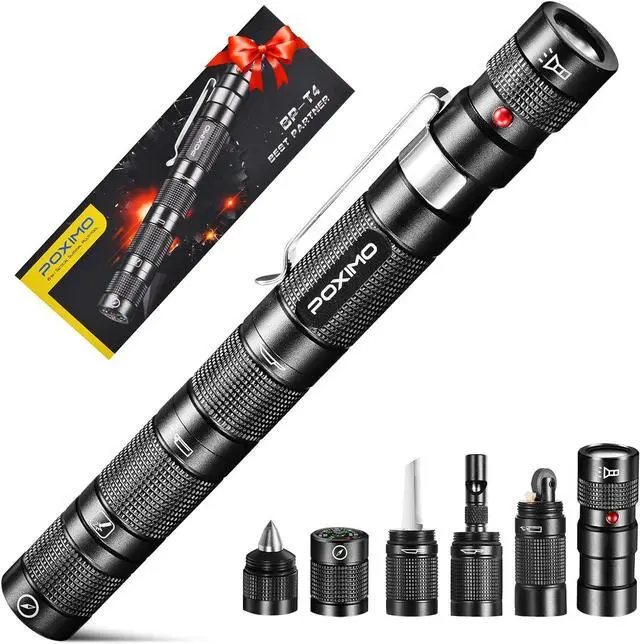 Main image of EDC Multitool 5-In-1 Tactical Survival Gear with Flashlight, Lighter(No Fuel), Glass Breaker, Cutter, Compass, Pocket Camping Multi-Tool Gadget, Cool Birthday Gift for Men Dad Husband
