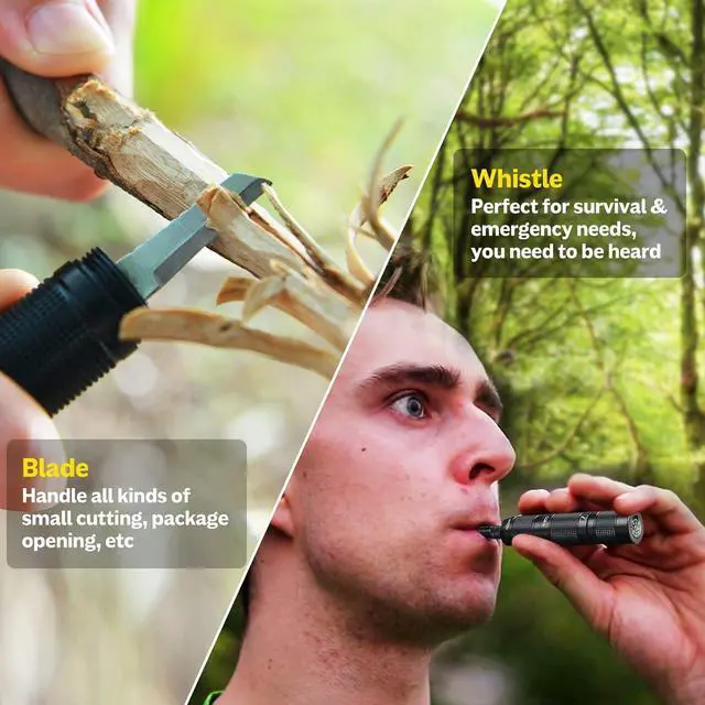 Alt view image 6 of 7 - EDC Multitool 5-In-1 Tactical Survival Gear with Flashlight, Lighter(No Fuel), Glass Breaker, Cutter, Compass, Pocket Camping Multi-Tool Gadget, Cool Birthday Gift for Men Dad Husband