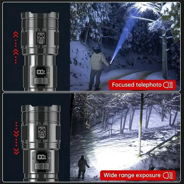 Alt view image 4 of 6 - Rechargeable Tactical Flashlights, 120000 Lumens Super Bright Led Flashlights with COB Work Light, High Powered, Powerful Handheld Flashlights for Emergencies Camping Hiking Holiday Gifts